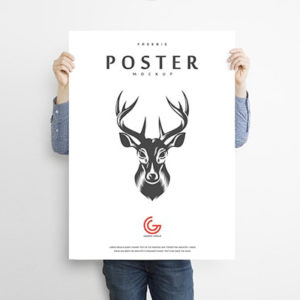 Free-Man-Holding-Poster-Mockup