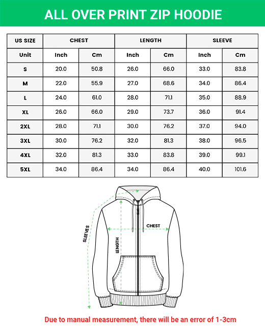 All-over Print Zip Hoodie (Midweight)