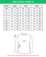Size Long Sleeve T-Shirt 2D