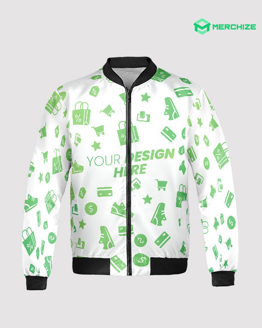 custom all over print fleece bomber jacket