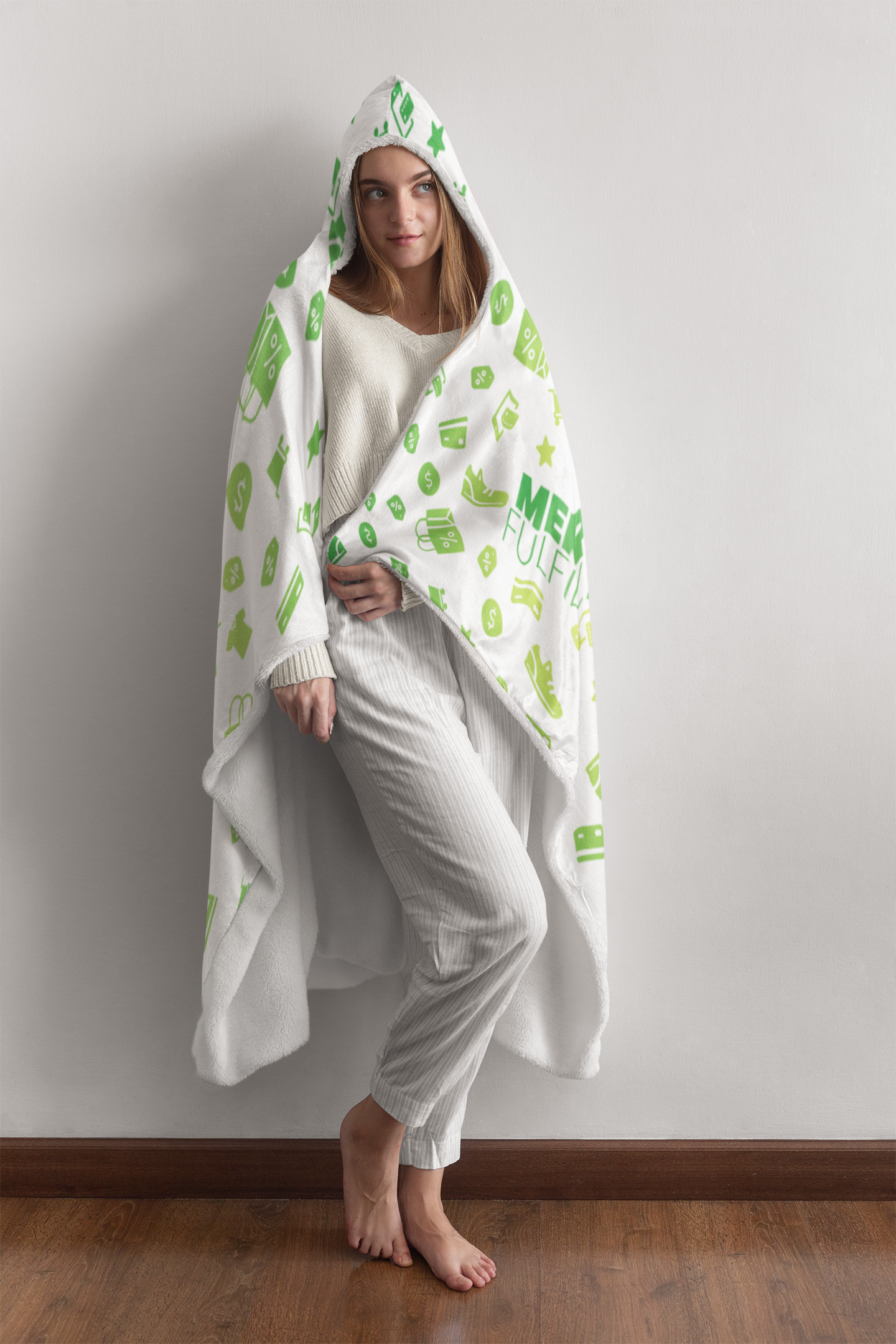 All-over Print Hooded Blanket
