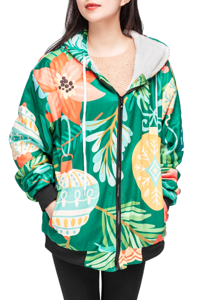 All-over Print Fleece Zip Hoodie