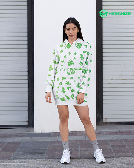 custom all over print hoodie dress