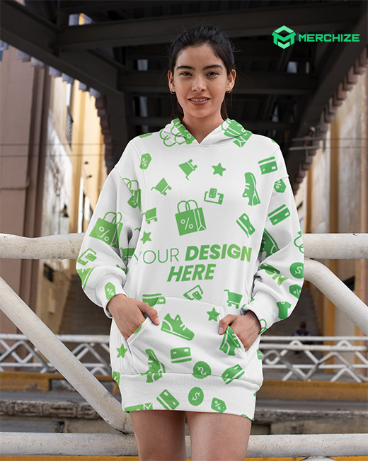 All over Print Hoodie Dress Print On Demand Merchize