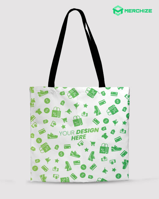 Custom all over 2025 print tote bags