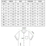 Shoulder Patch Pocket Shirt size chart
