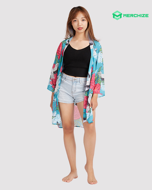 custom all over print beach kimono 1