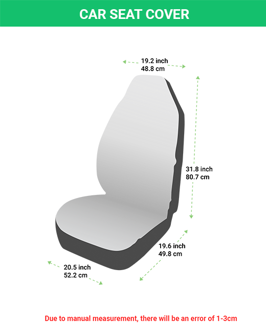 Car seat cover size chart