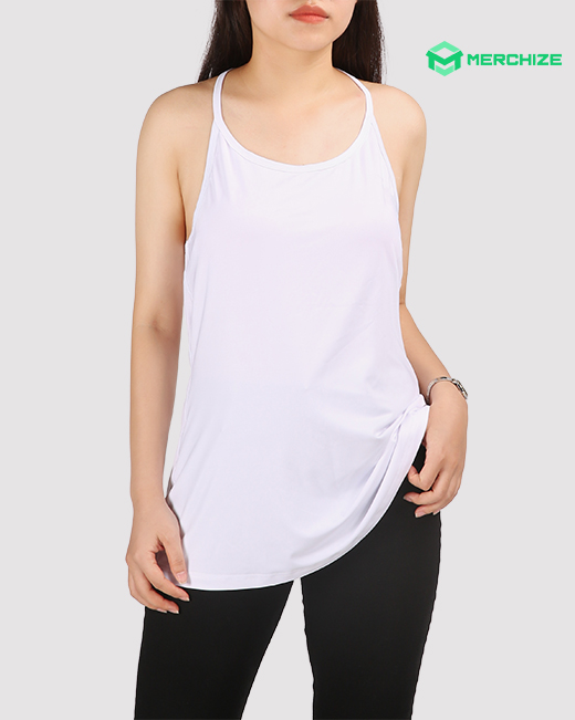 Cross Back Sweater Tank Top White