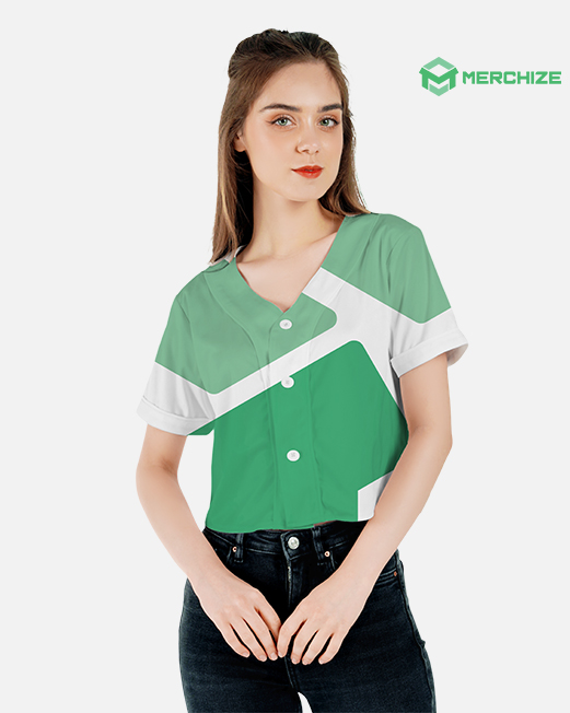 Custom Rays Crop Top For Women Baseball Jersey 3D Over Print All S