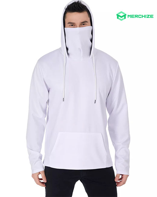 Face Cover Casual Men's Hoodie Drawstring Hooded Sweatshirt 