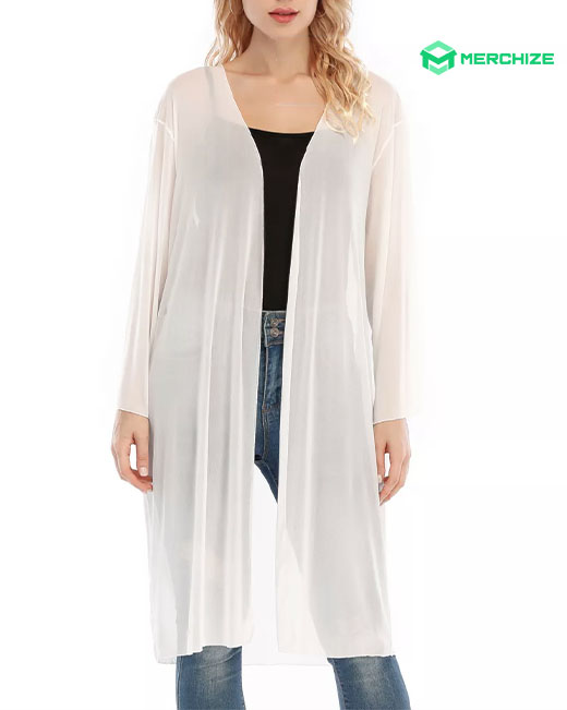 Long clearance netted cardigan