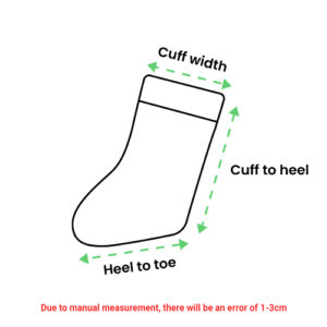 size guide print on demand Christmas Stocking