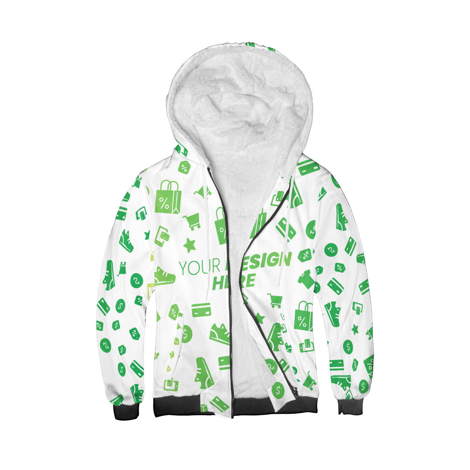 custom all over print fleece hoodie