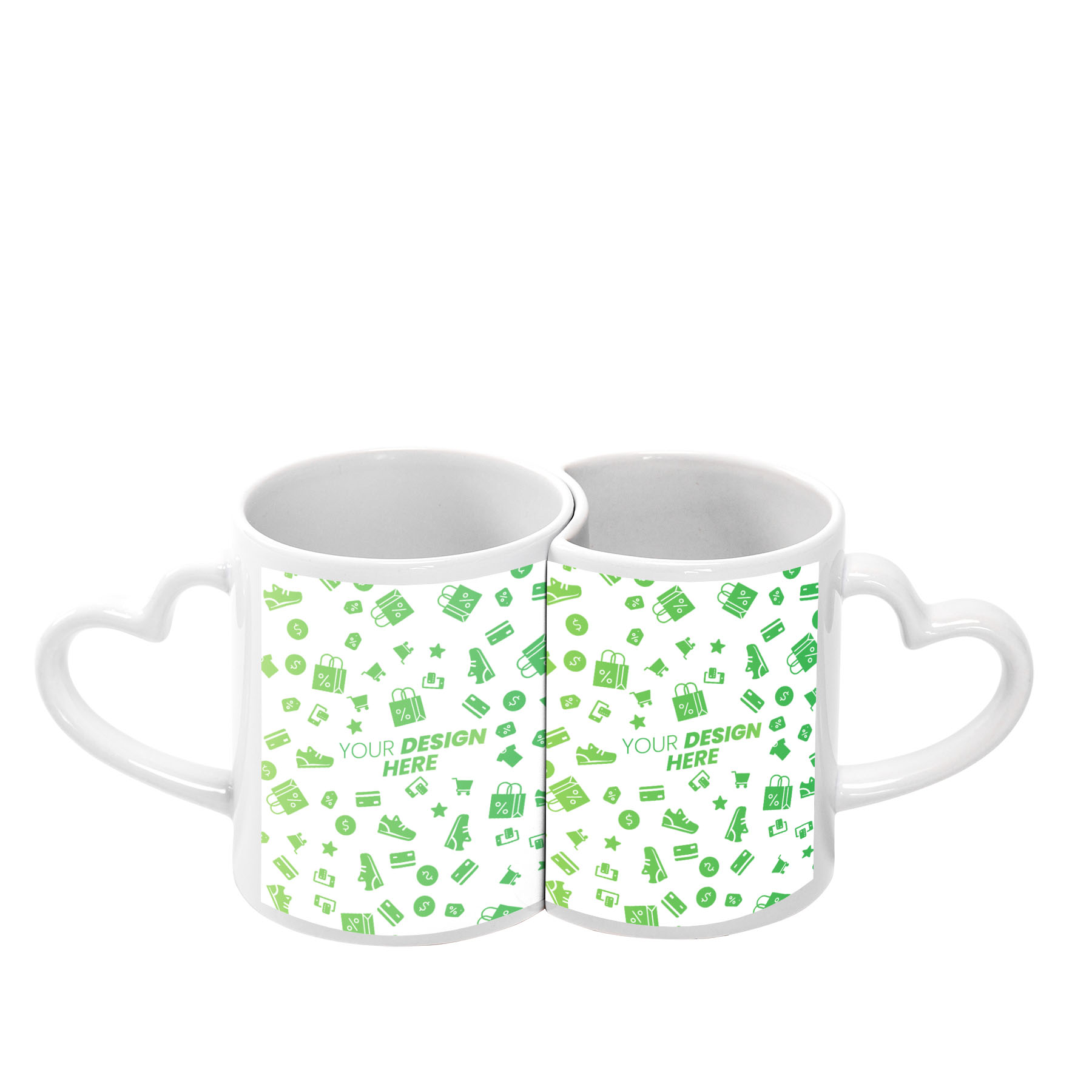 custom couple of heart-shaped mug