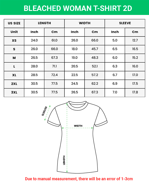 Women T-shirt Size Chart