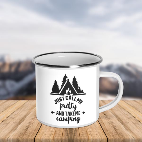 custom enamel mug with graphics print on demand