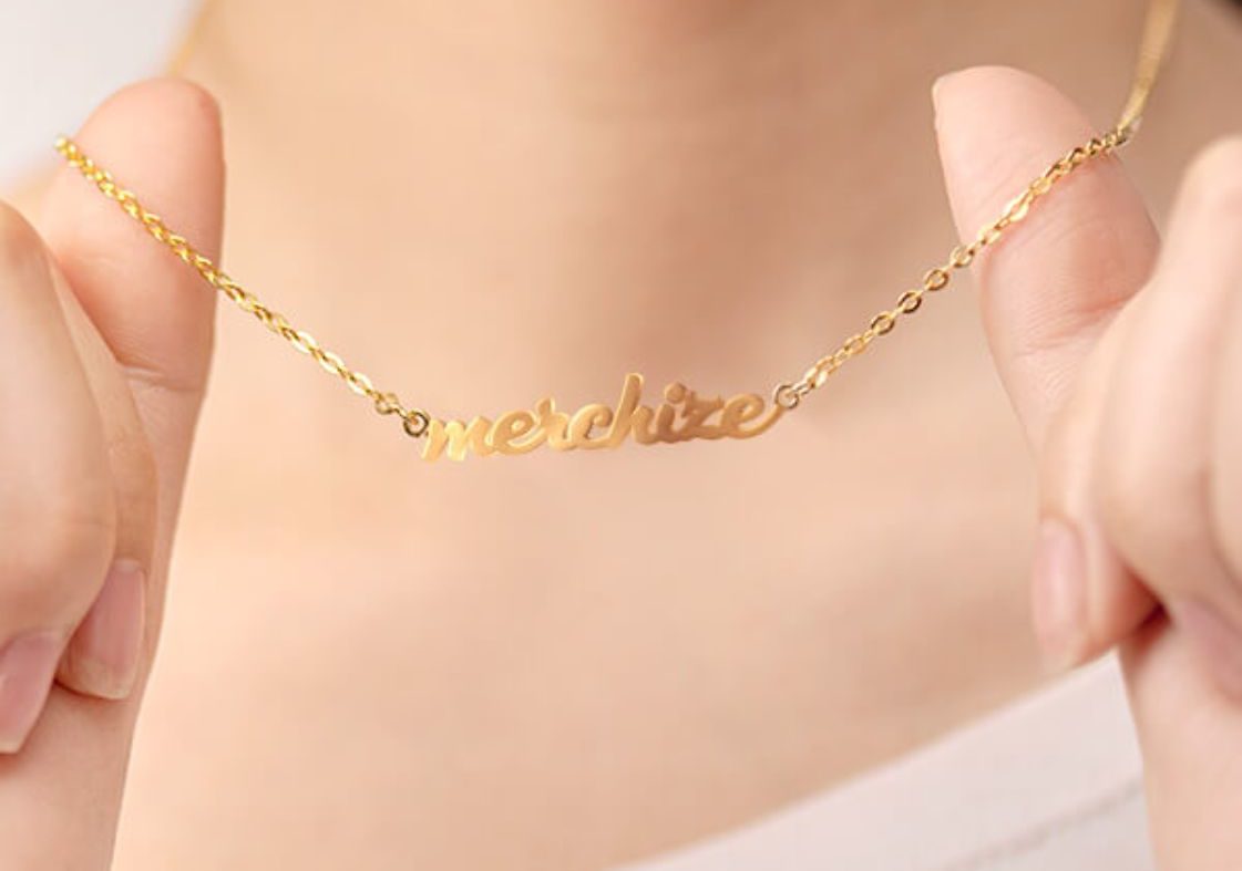 Custom-name-necklace print on demand product for etsy