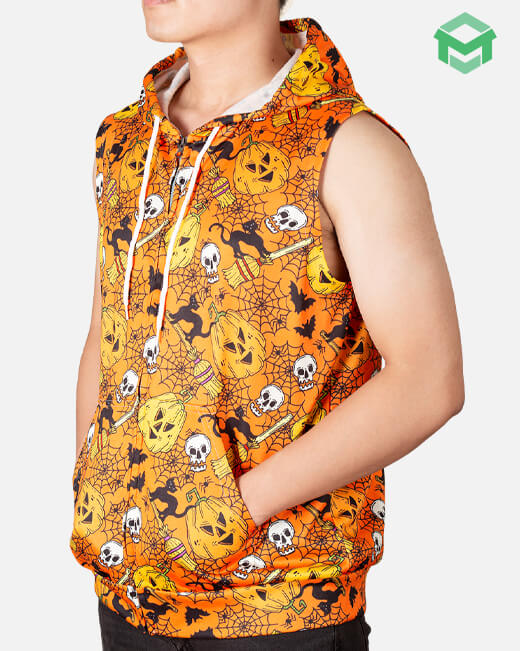 All-over Print Sleeveless Zip Hoodie (Midweight)