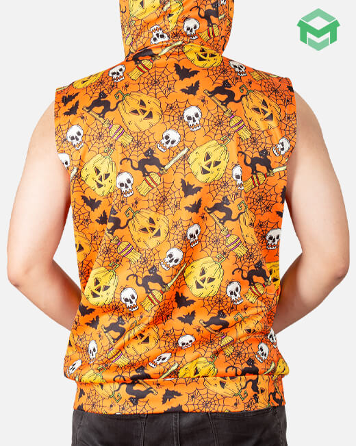 All-over Print Sleeveless Zip Hoodie (Midweight)