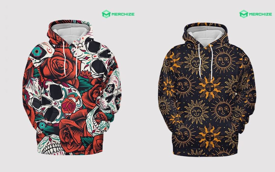 custom all over print hoodie best print on demand for etsy