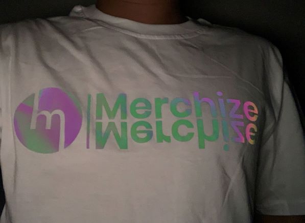 print on demand reflective Tshirt front 1