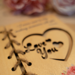 wooden greeting card detail