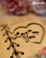 wooden greeting card detail