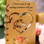 two piece wooden greeting card
