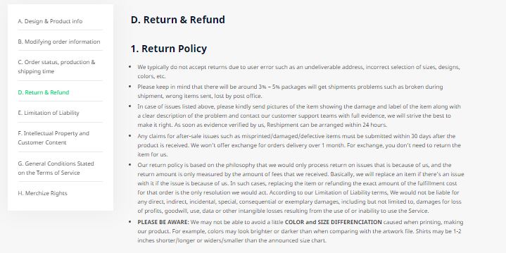 return and refund policies