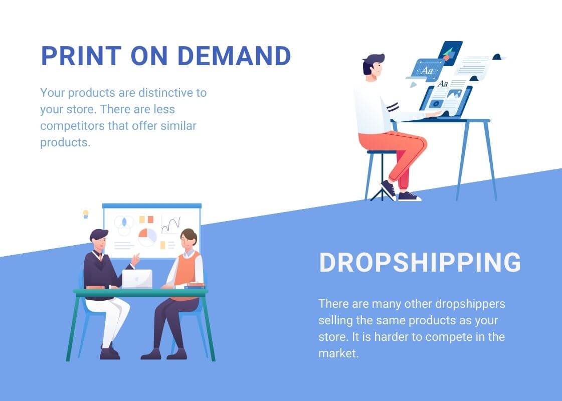 dropshipping vs print on demand competition