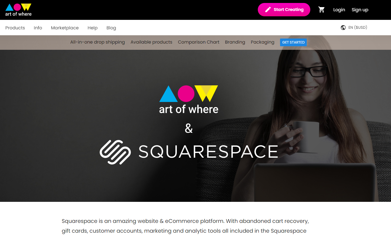 squarespace artofwhere integration