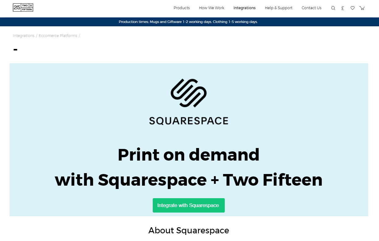 Squarespace integration twofifteen