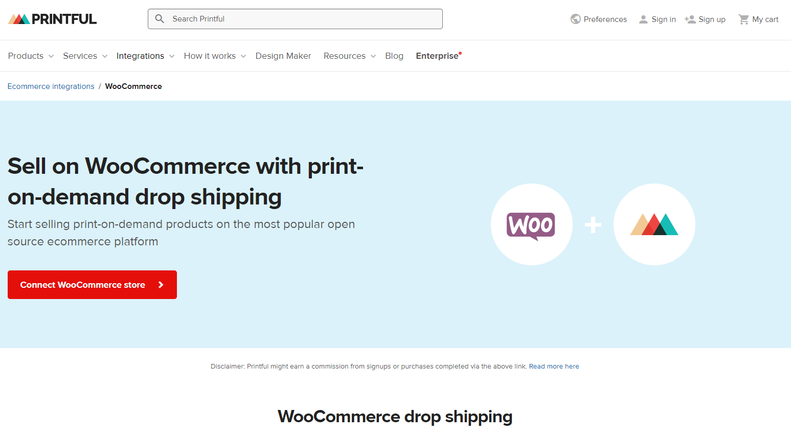 Printful Woocommerce integration