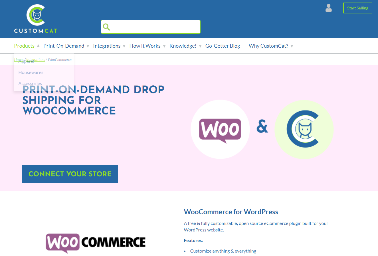 Customcat woocommerce integration