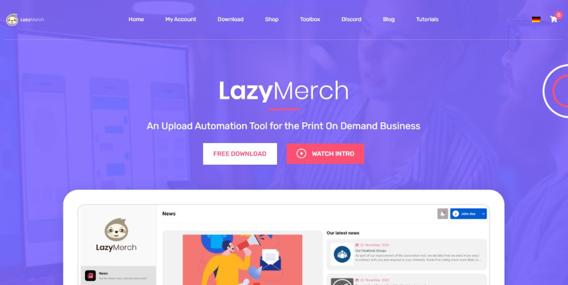 LazyMerch print on demand tools