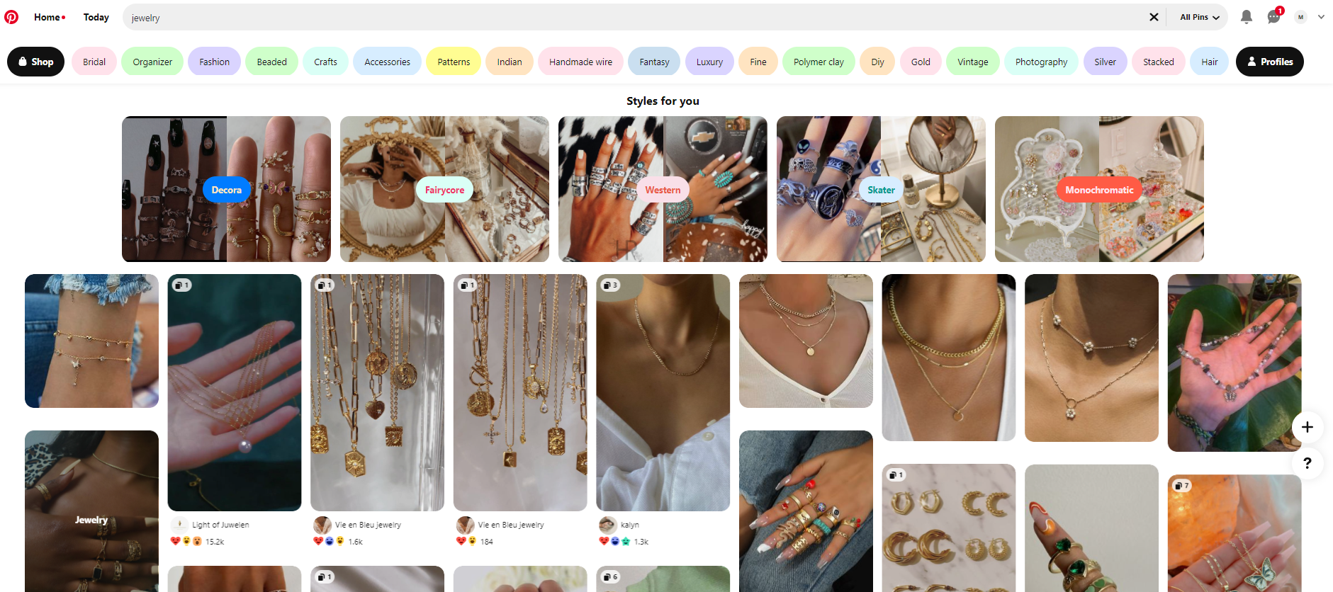 finding jewelry inspiration