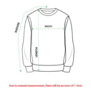 all over print youth sweatshirt size measurement