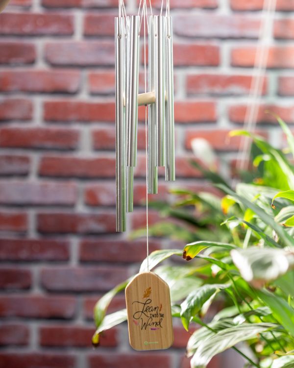 metal and wood wind chime