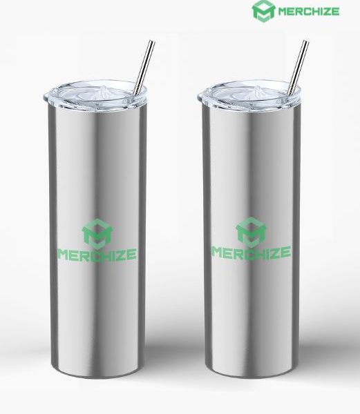 20oz Straight Tumbler with Straw stainless steel