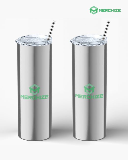 20oz Straight Tumbler with Straw stainless steel