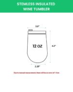 Stemless Insulated Wine Tumbler dimension