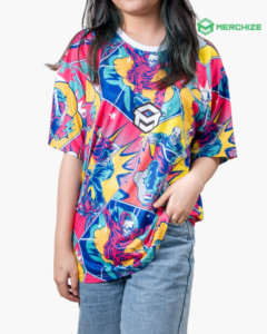 all over print comfort t-shirt with model