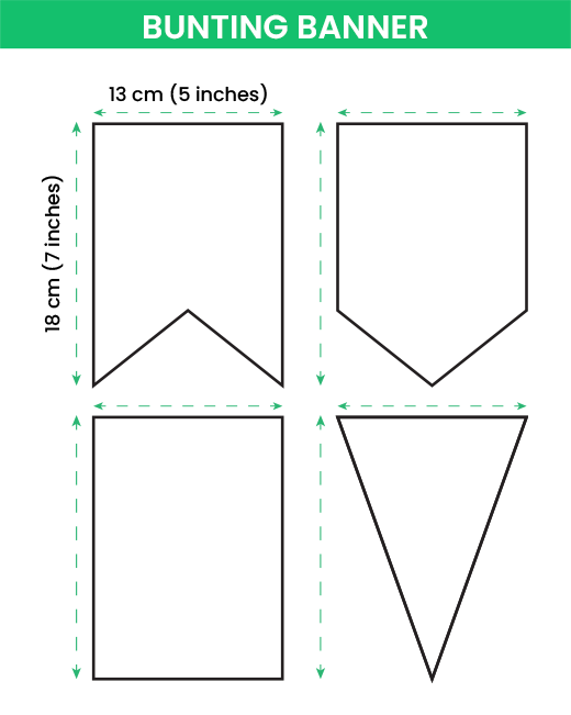 bunting banner - Size Chart