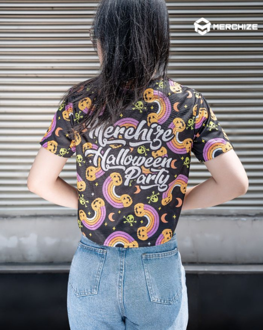 All-over Print Crop Top Baseball Jersey - Print On Demand