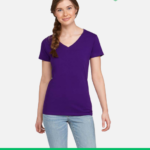ladies v-neck t-shirt purple