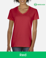 ladies v-neck t-shirt red