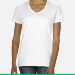 ladies v-neck t-shirt white