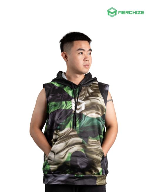 Sleeveless on sale camo hoodie