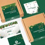 custom brand kit box stickers and message card